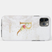 イニシャルR フラワーモノグラム 名前入り Case-Mate iPhoneケース (裏面(横))
