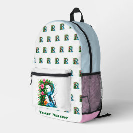 イニシャルR プリントバックパック
