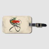 イニシャルR、レッドホットトランプのポーカーラゲッジタグ ラゲッジタグ (正面横)