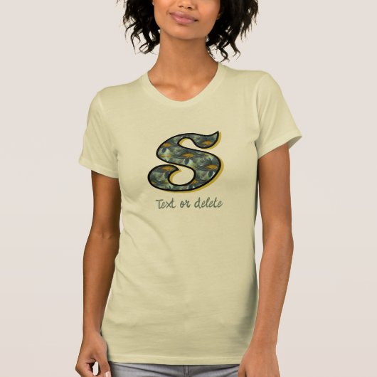 イニシャルSのデイジーモノグラム オーダーメイド Tシャツ (正面)
