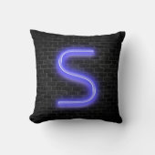イニシャルSネオンマーキーオンブリック クッション (正面)