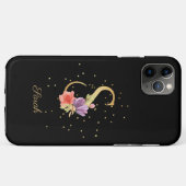 イニシャルS フラワーモノグラム 名前をカスタマイズ Case-Mate iPhoneケース (裏面(横))