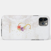 イニシャルS フラワーモノグラム 名前入り Case-Mate iPhoneケース (裏面(横))
