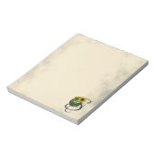 イニシャルS、ヴィンテージひまわりメモ帳 ノートパッド (回転)