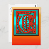 イニシャルT南西サンセットカラーズカード ポストカード (正面/裏面)