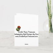 イニシャルT エレガント フラワー サンクス カード (裏面)