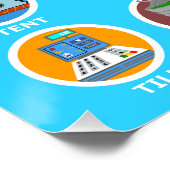 イニシャルT 1音節ワード – ブルーポスター ポスター (コーナー)