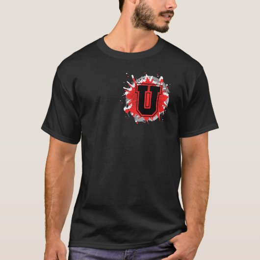 イニシャルUモノグラムカスタムレターパーソナライズされた顧客 Tシャツ (正面)