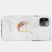 イニシャルU フローラルモノグラム 名前入り 名前イニシャル オーダーメイド Case-Mate iPhoneケース (裏面(横))