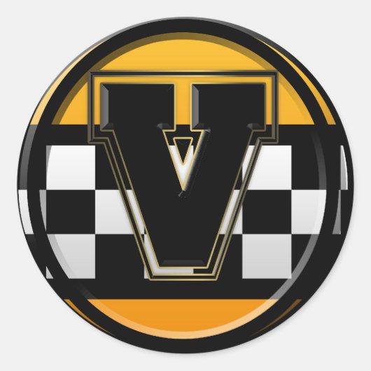 イニシャルVタクシー運転手 ラウンドシール (正面)