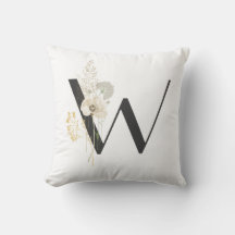 イニシャルW柔らかい色の野生の花