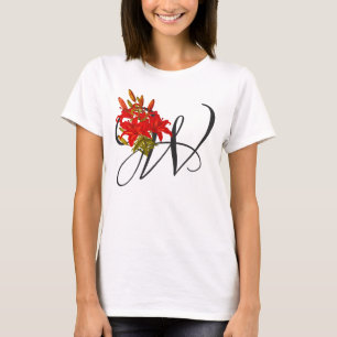 イニシャルW、ウッドリリーTシャツ Tシャツ
