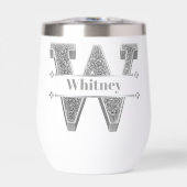 イニシャルW シルバー モノグラム あなたの名前 (正面)