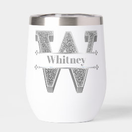 イニシャルW シルバー モノグラム あなたの名前