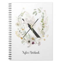 イニシャルXソフトカラーの花カスタム付