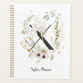 イニシャルXソフトカラーの花カスタム付 プランナー手帳 (正面)