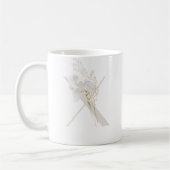 イニシャルXソフトカラー花コーヒーマグ コーヒーマグカップ (左)