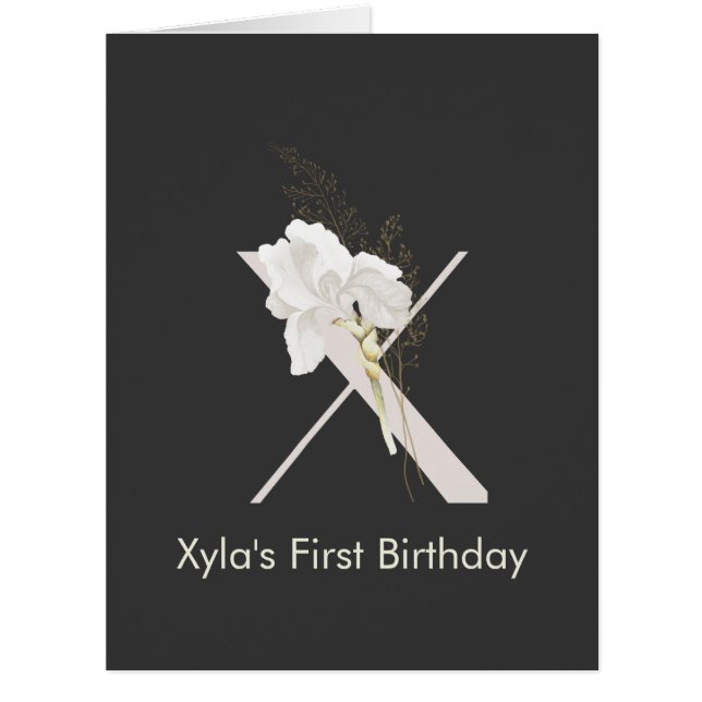 イニシャルXソフトカラー花黒 (正面)