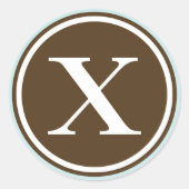 イニシャルXモノグラムサークルレター印鑑パーティーの好意 ラウンドシール (正面)