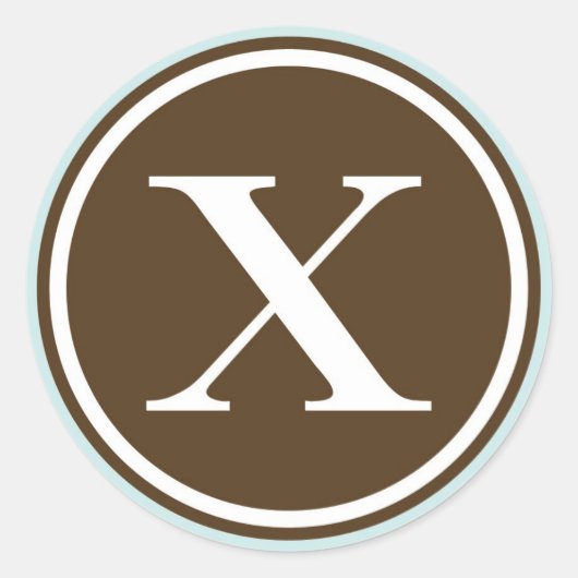 イニシャルXモノグラムサークルレター印鑑パーティーの好意 ラウンドシール (正面)