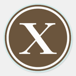 イニシャルXモノグラムサークルレター印鑑パーティーの好意 ラウンドシール