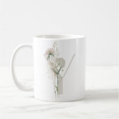 イニシャルYソフトカラー花コーヒーマグ コーヒーマグカップ (左)