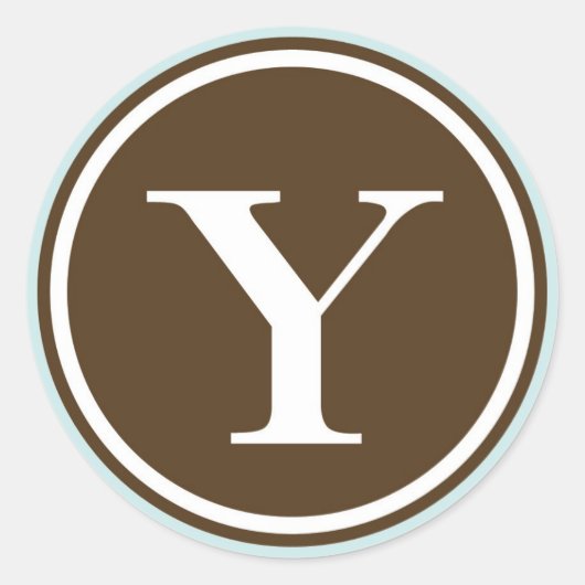 イニシャルYモノグラムサークルレター印鑑パーティーの好意 ラウンドシール (正面)