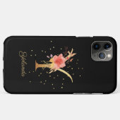 イニシャルY フラワーモノグラム 名前 名前入れ Case-Mate iPhoneケース (裏面(横))
