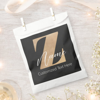 イニシャルZとカスタムネームのモノグラム オリジナルデザイン フェイバーバッグ