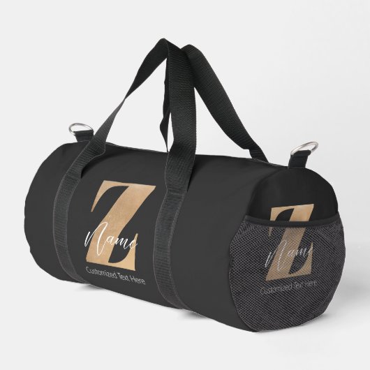 イニシャルZのモノグラムとカスタムネームのオリジナルグッズ ダッフルバッグ (右コーナー)
