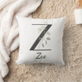 イニシャルZソフトカラーの花 クッション (ブランケット)