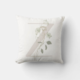 イニシャルZソフトカラーの花 クッション