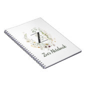 イニシャルZソフトカラーの花 ノートブック (右側)
