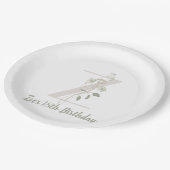 イニシャルZソフトカラー花カスタムクラシック ペーパープレート (アングル)