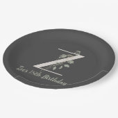 イニシャルZソフトカラー花カスタムクラシックP ペーパープレート (アングル)