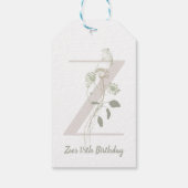 イニシャルZソフトカラー花カスタム付 ギフトタグ (裏面)