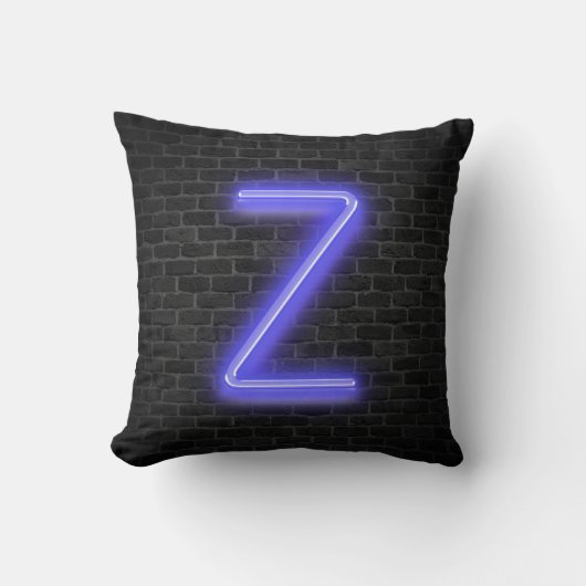 イニシャルZネオンマーキーオンブリック クッション (正面)