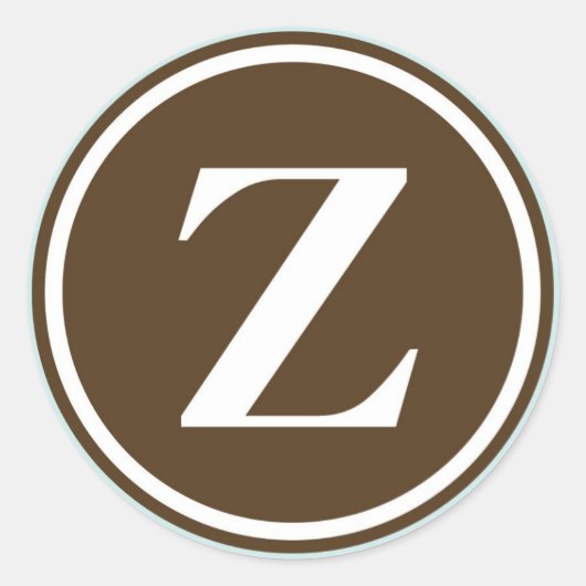 イニシャルZモノグラム·サークル·レター·シール·パーティーのお願い ラウンドシール (正面)