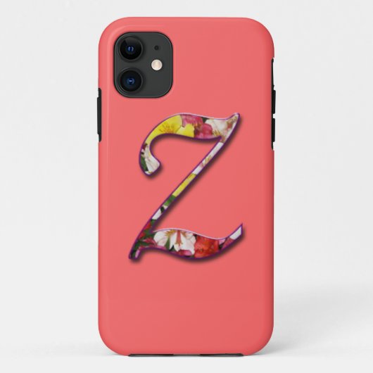 イニシャルZモノグラムI-Phone 5ケースフローラデザイン Case-Mate iPhoneケース (裏面)