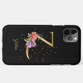 イニシャルZ フラワーモノグラム 名前をカスタマイズ Case-Mate iPhoneケース (裏面(横))