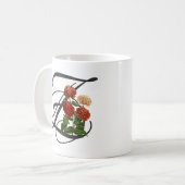 イニシャルZ、《植物》百日草コーヒーマグ コーヒーマグカップ (正面左)