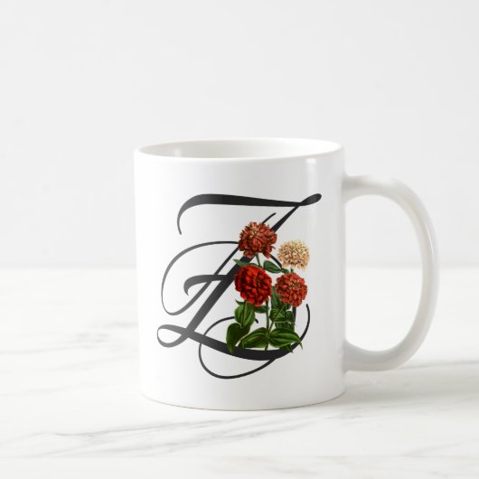 イニシャルZ、《植物》百日草コーヒーマグ コーヒーマグカップ (右)
