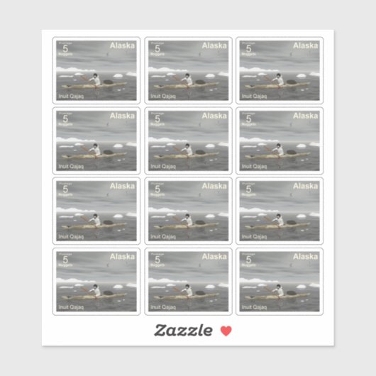 イヌイットカヤック – アラスカ送料 シール (シート)