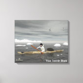 イヌイットカヤック キャンバスプリント (正面)