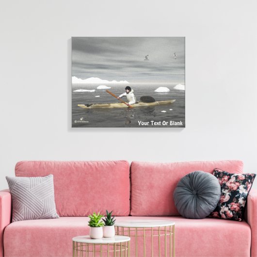 イヌイットカヤック キャンバスプリント (インサイチュ (リビング))