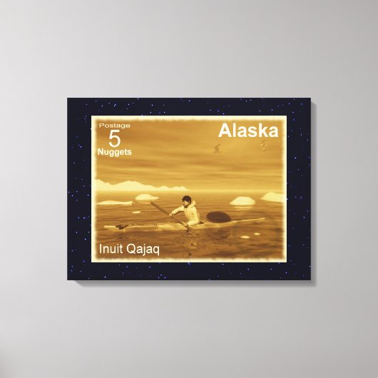 イヌイットカヤック キャンバスプリント (正面)