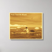 イヌイットカヤック – セピア キャンバスプリント (正面)