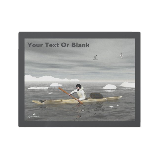 イヌイットカヤック メタルプリント (正面)