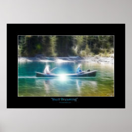 イヌイットドリーミング先住民アメリカンアートテーマ ポスター