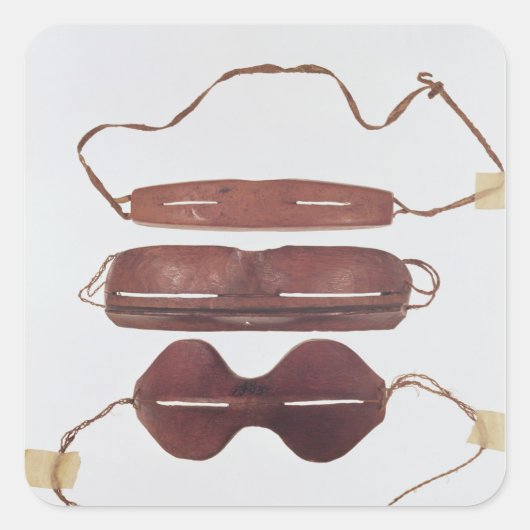 イヌイット太陽/雪「グラス」 スクエアシール (正面)